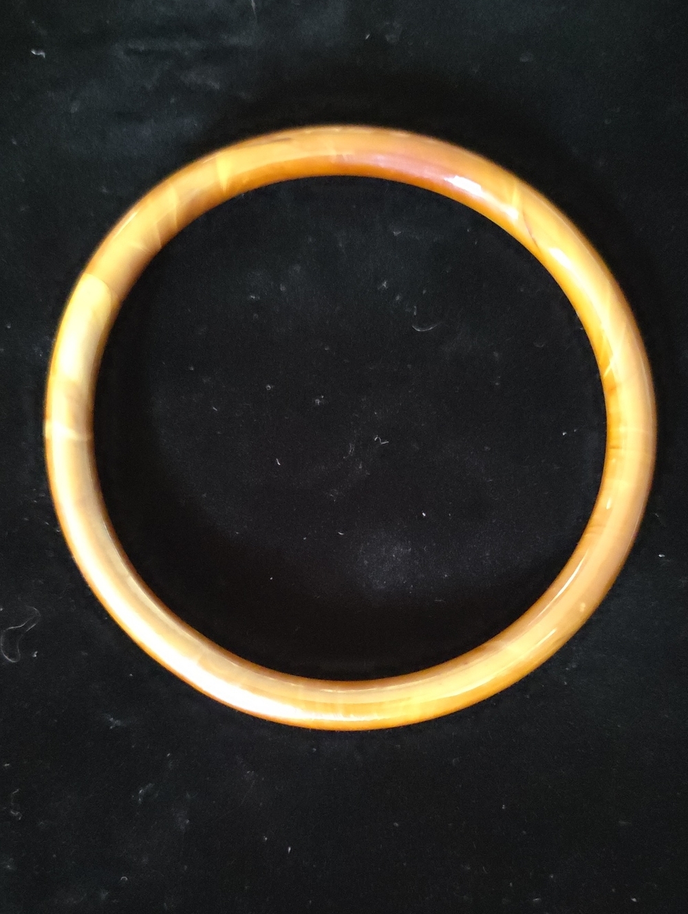 Vintage Amber-Colored Glass Bangle Bracelet
